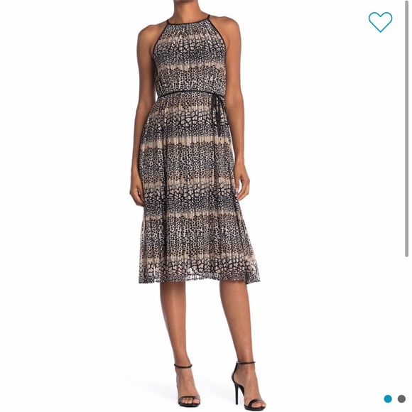 London Times Shirred Waist Tie Dress - Picture 3 of 6